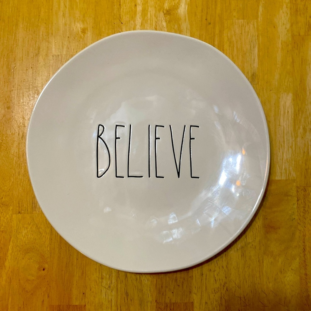 New Rae Dunn 11” Artisan Farmhouse Collection Plate BELIEVE